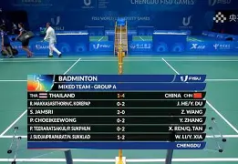泰国羽毛球队鏖战中国羽毛球队，斯里坎特绝境逆转